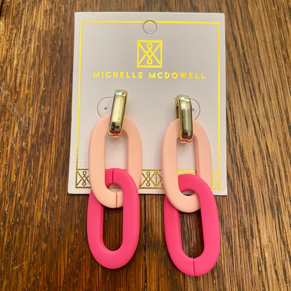 New two tone pink earrings